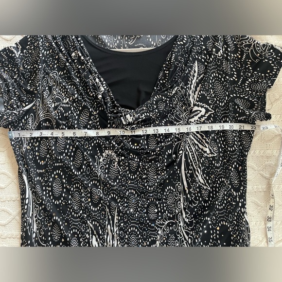 Brittany Black Draped Neck short sleeve Sequined Blouse Black Women’s 2X - Picture 2 of 16